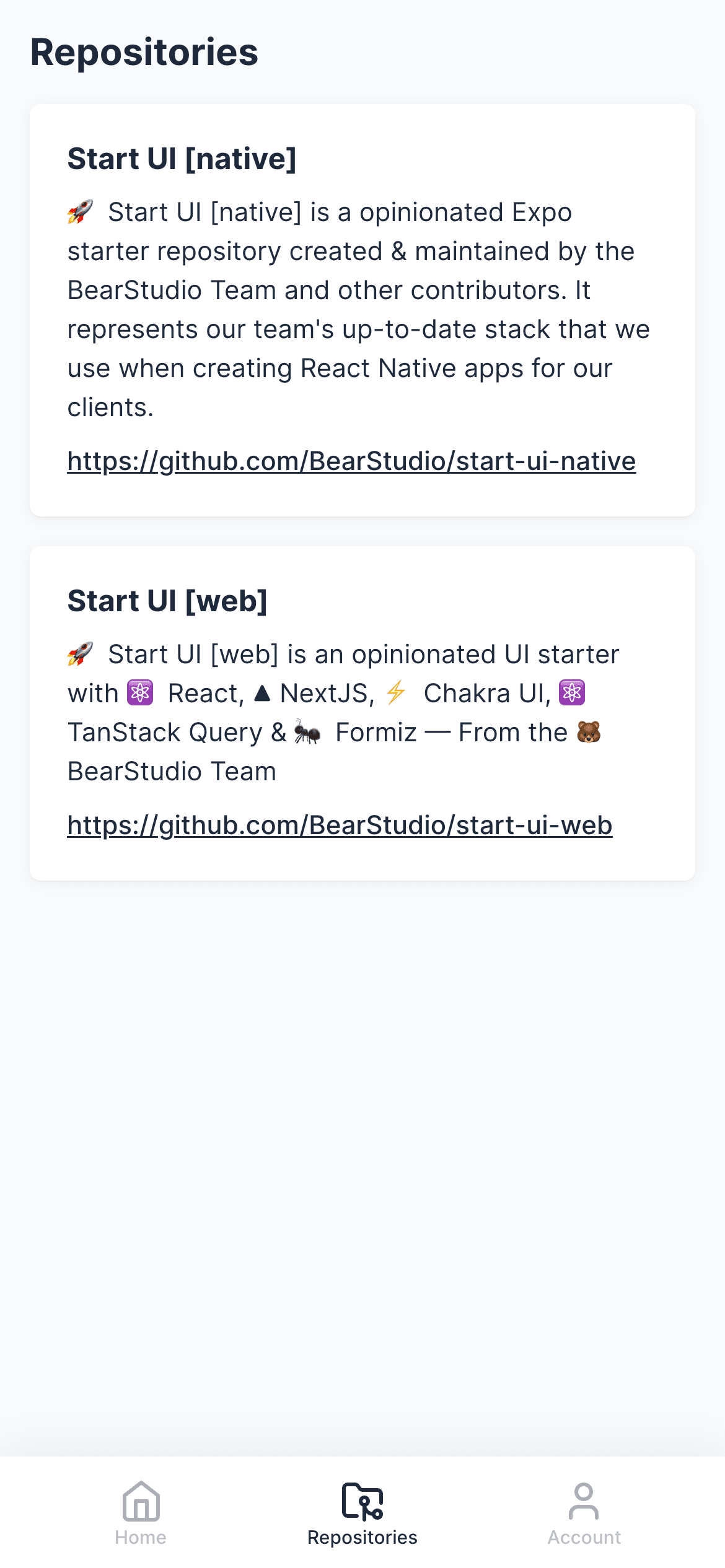 Features - Start UI [web]